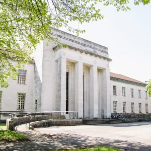 the front of the temple of peace building