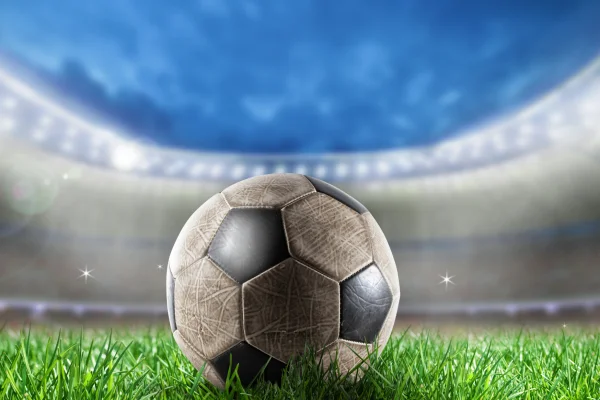 Football on pitch